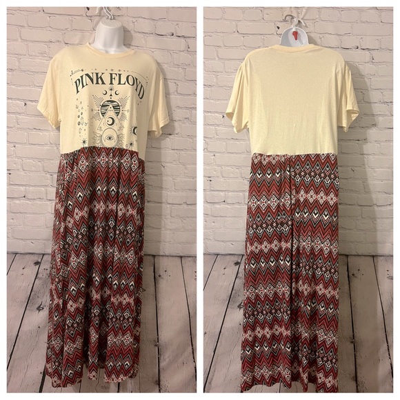 Titi’s Upcycles Dresses & Skirts - One of a kind Upcycled Pink Floyd t shirt maxi dress size M/L